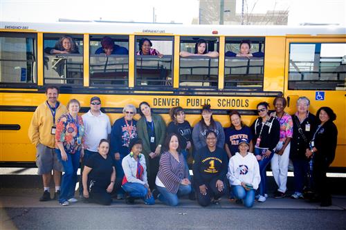 DPS team in front of school bus 